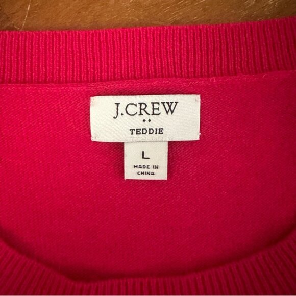 J.crew factory Teddie pink wool blend long sleeve sweater F5199 ladies L‎ - Picture 3 of 8